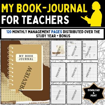 Preview of My Journal Book [2] - For Teacher -120 Pages - 300 Dpi 8.5 * 11 + BONUS