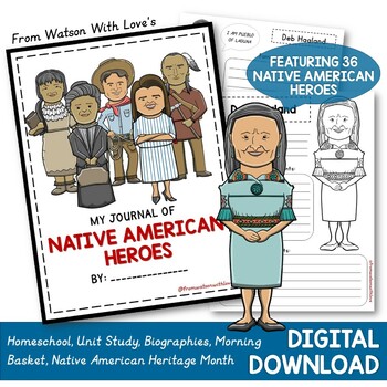 Preview of My Journal of Native American Heroes | Native American Heritage Month