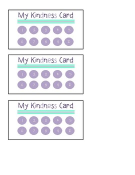 Kindness Punch Card