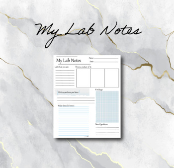 My Lab Notes | Black + White by BusyBeeWay | TPT