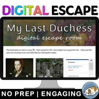 Preview of My Last Duchess Digital Escape Room Review Game Activity