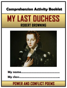 Preview of My Last Duchess - Robert Browning - Comprehension Activities Booklet!