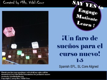 Preview of Mis metas en el curso nuevo-Spanish Writing Activity Core Aligned 1-5