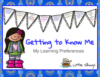 Preview of Getting to Know Me - My Learning Preferences