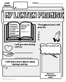 My Lenten Lent Promise Plan Primary Junior Coloring Page Activity