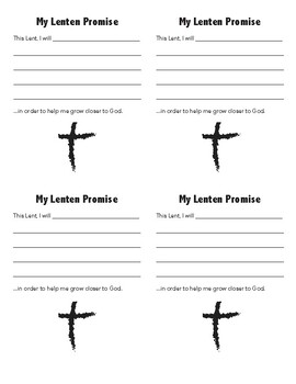 Preview of My Lenten Promise Cards