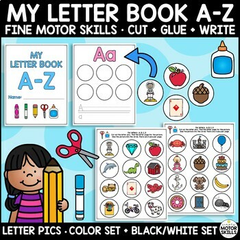 Preview of My Letter Book A-Z Books - Cut Glue Write - Color and Black/White Sets