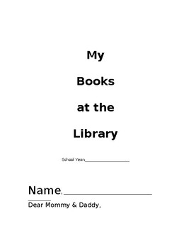 Preview of My Library Books - Student Book Includes Letter to Parents
