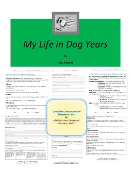 Preview of My Life in Dog Years Complete Literature and Grammar Unit