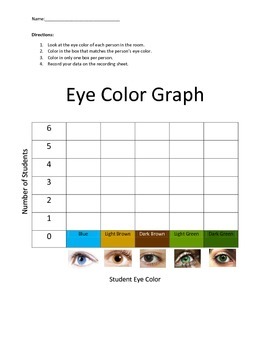 Preview of Eye Color Graph and Record Sheet