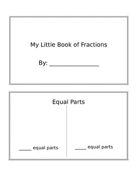 Preview of My Little Book of Fractions