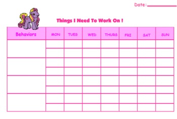 My Little Pony Behavior Chart
