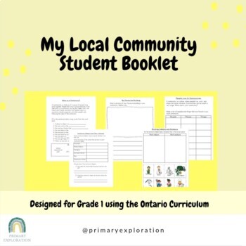 Preview of My Local Community Student Booklet with Answers: Grade 1 - Primary