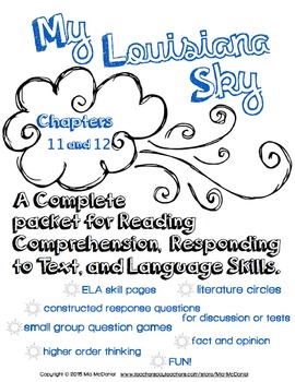 Preview of My Louisiana Sky {Ch. 11 & 12}  for Reading, Responding, & Language