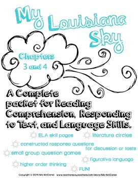Preview of My Louisiana Sky {Ch. 3 & 4} complete packet for Reading, Responding, & Language