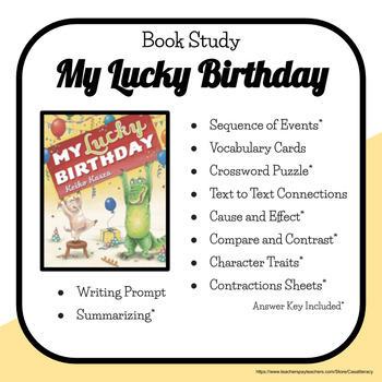 Preview of My Lucky Birthday - Book Study 