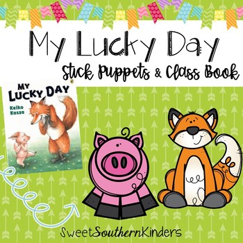 Preview of My Lucky Day Stick Puppets & Writing Activity | St. Patrick's Day Book Companion