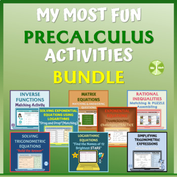 Preview of My MOST FUN PRECALCULUS Activities Bundle - PDFs and Google Slides (30% Savings)