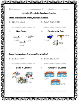 Preview of My Math - 3rd Grade - Chapter 1 - Place Value Worksheets