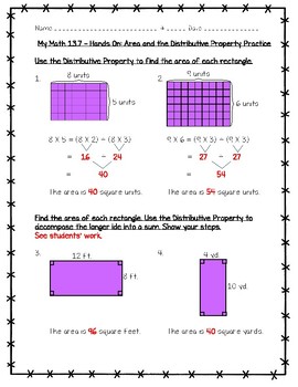 perimeter and area worksheets answer key