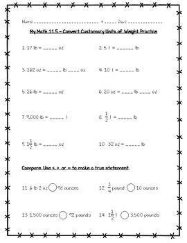 my math 5th grade chapter 11 measurement worksheets by joanna riley