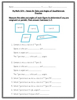 Preview of My Math - 5th Grade - Chapter 12 - Geometry Worksheets