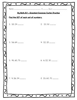 Preview of My Math - 5th Grade - Chapter 8 - Fractions and Decimals