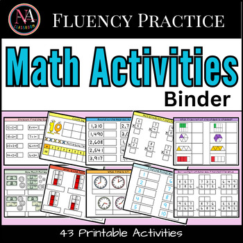 Preview of Math Practice Interactive Binder, Notebook, File Folder Activities