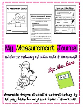 Preview of My Measurement Journal (Includes U.S. Customary and Metric Units of Measurement)