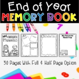 End of Year Memory Book for Kindergarten, First, & Second Grades