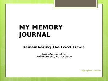 Preview of My Memory Journal Mini Version