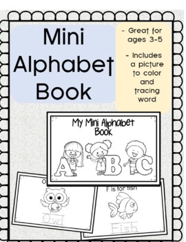 Preview of My Mini ABC Book With Pictures and Tracing