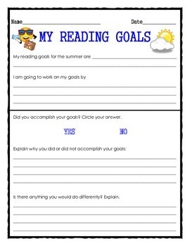My Monthly Reading Goals by The Teacher Treasury | TpT
