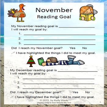 My Monthly Reading Goals ~ Beach Themed.