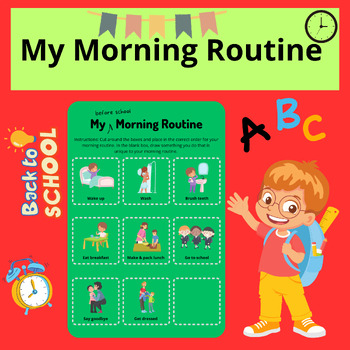 My Morning Routine Worksheet / Bach To School / Printable For Kids