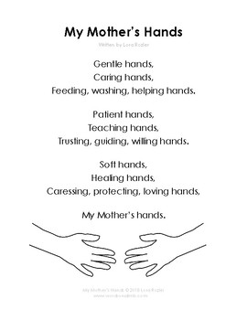 My Mother's Hands - Poem and Activities by Words On a Limb | TPT