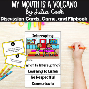 Preview of My Mouth Is A Volcano Activities Julia Cook | Flipbook Discussion Cards Game