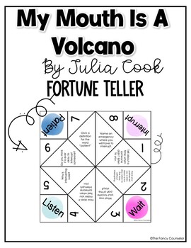 Preview of My Mouth Is A Volcano by Julia Cook Activity Fortune Teller Cootie Catcher