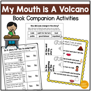 Preview of My Mouth is A Volcano Reading & Social Emotional Learning Activities