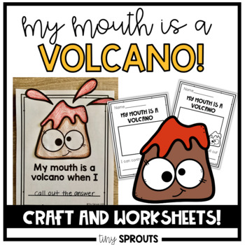 Preview of My Mouth is a Volcano Craft and Worksheets- Reading Craft, My Mouth is a Volcano
