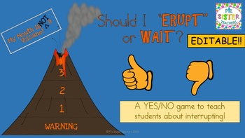 Preview of My Mouth is a Volcano: PowerPoint Game EDITABLE