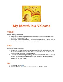 Preview of My Mouth is a Volcano discussion prompt
