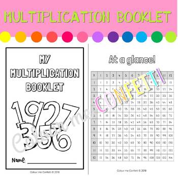 Preview of My Multiplication Booklet - Colour me Confetti
