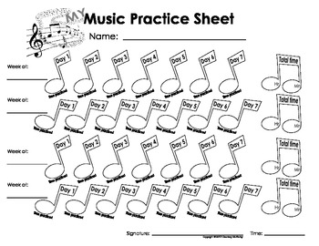 Preview of My Music Practice Sheet