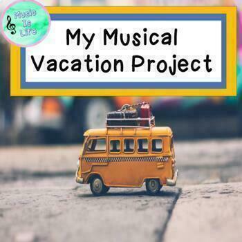 Preview of My Musical Vacation- Editable Google Slides Middle School Project