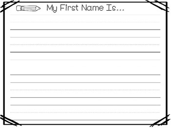 Preview of 9-My Name Is Worksheets. Practice Writing Your First, Middle, and Last Name.