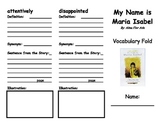 My Name Is Maria Isabel Vocabulary Foldable