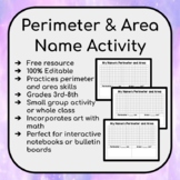 My Name: Perimeter and Area Activity