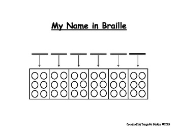 My Name in Braille by Tangelia Parker | Teachers Pay Teachers
