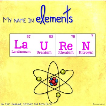 Preview of Freebie! My Name in Elements {science}